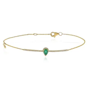 0.15ct Diamond and 0.13ct Emerald Bracelet set in 14KT Yellow Gold / T19135B