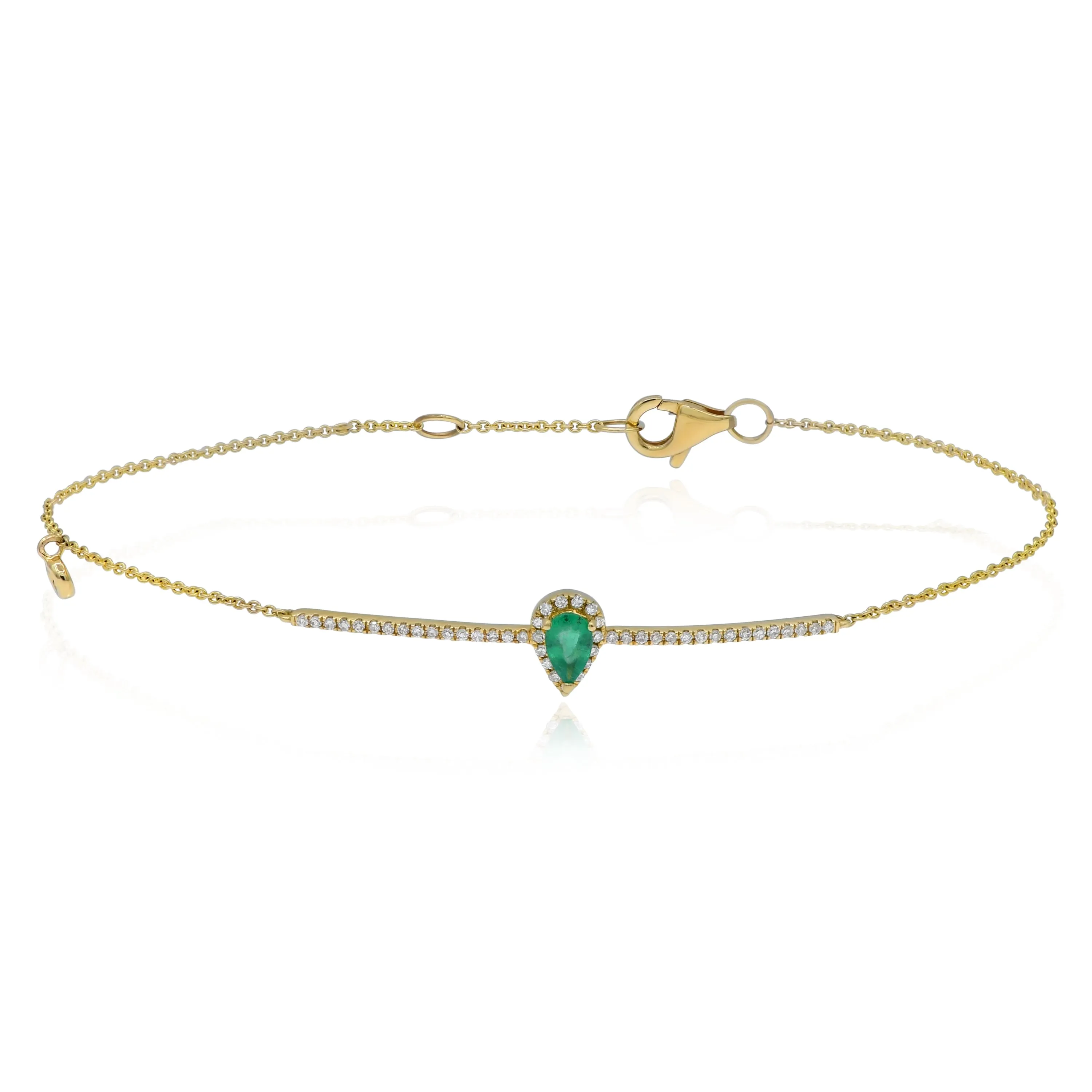 0.15ct Diamond and 0.13ct Emerald Bracelet set in 14KT Yellow Gold / T19135B