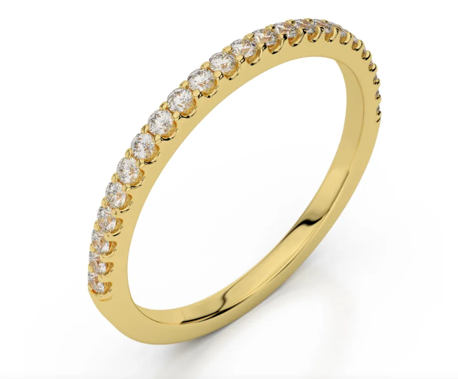 14k Yellow Gold Pave Diamond Band (I2966)