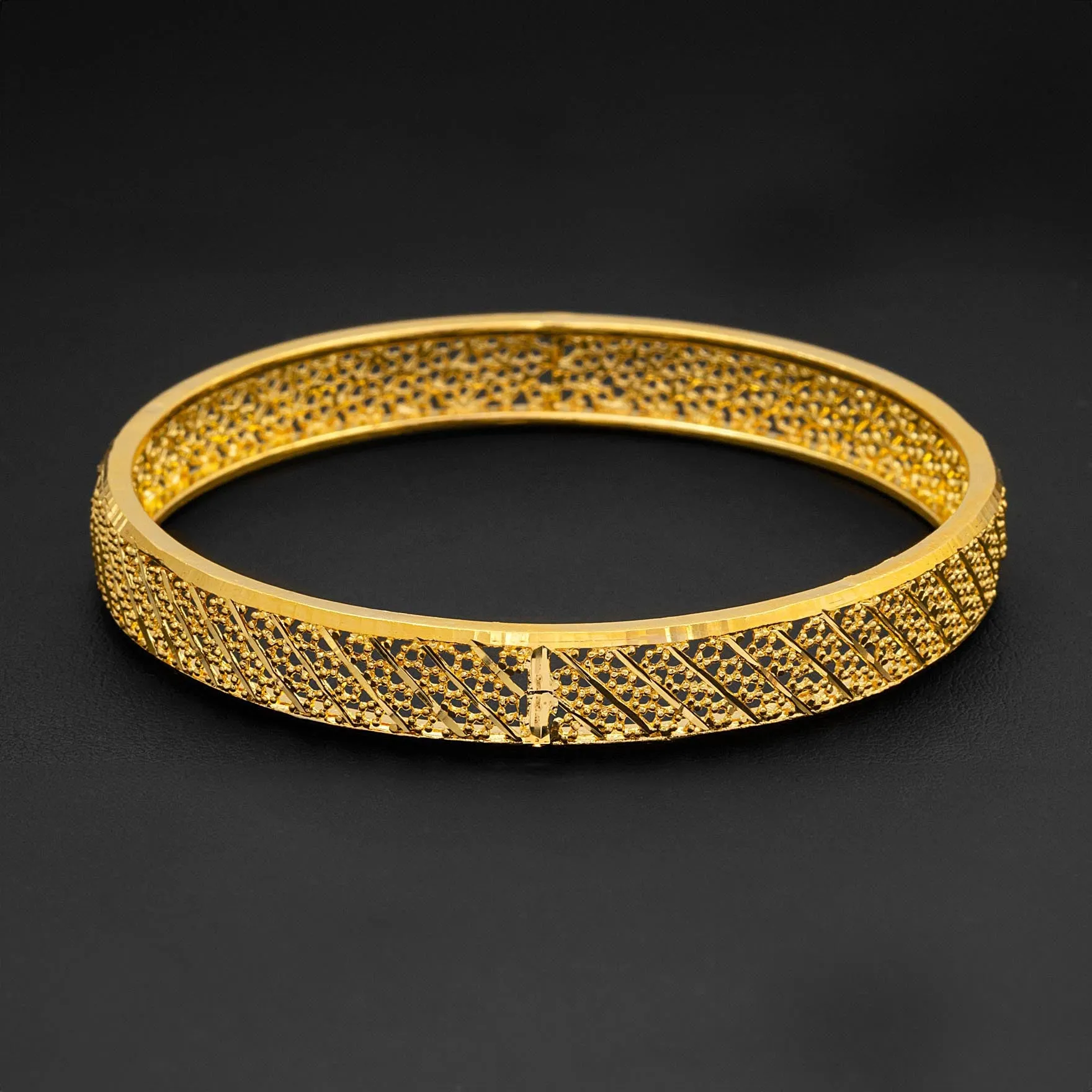 24ct Heavy Gold Plated Boho Style Bangle PGB7-022