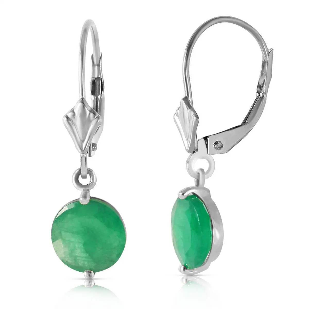 3.3 Carat 14K Solid White Gold Going Places Emerald Earrings