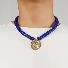 A-Grade Lapis Lazuli Discs with Brass Center