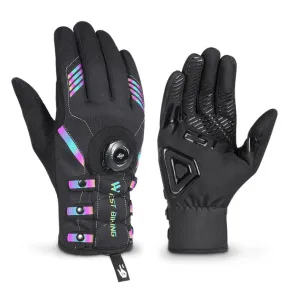 A Pair WEST BIKING Cycling Breathable Self-locking Gloves with Buckle, Size: M(Colorful Type)