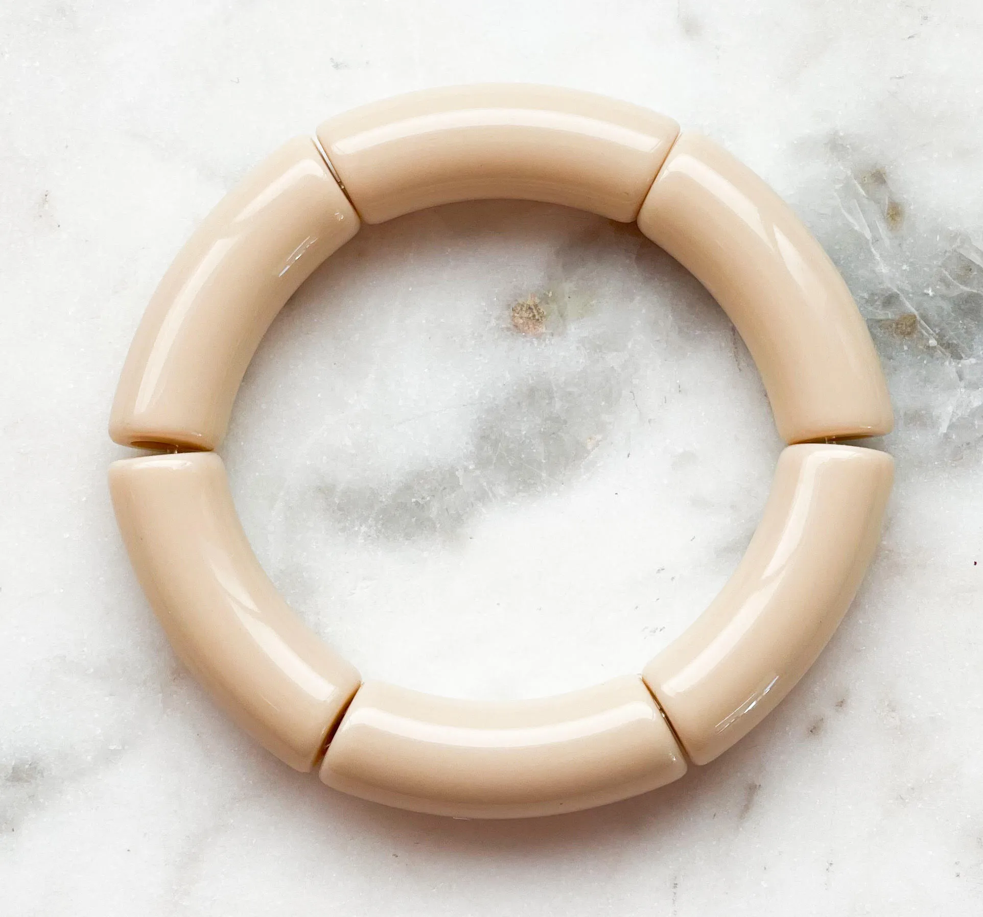 Acrylic Bamboo Bangle Bracelet "Bone"