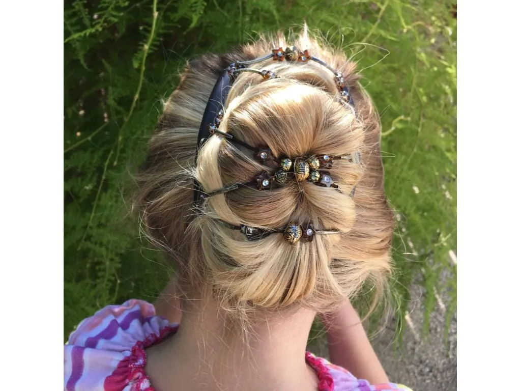African Butterfly Hair Comb - Beada Tube Brown 54