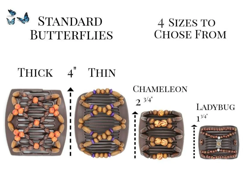 African Butterfly Hair Comb - Dupla Brown 141