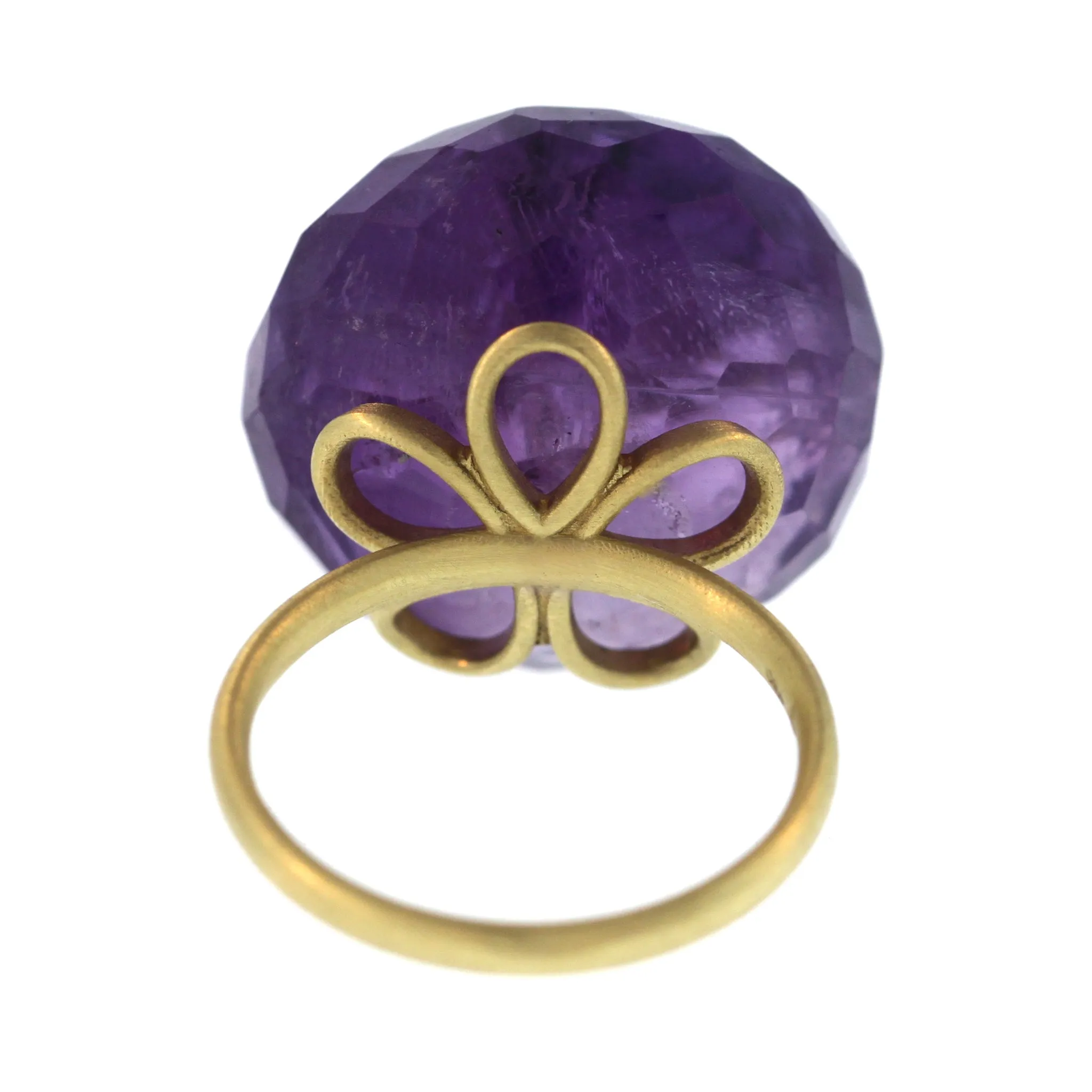 An Amethyst   Emerald Flower Ring
