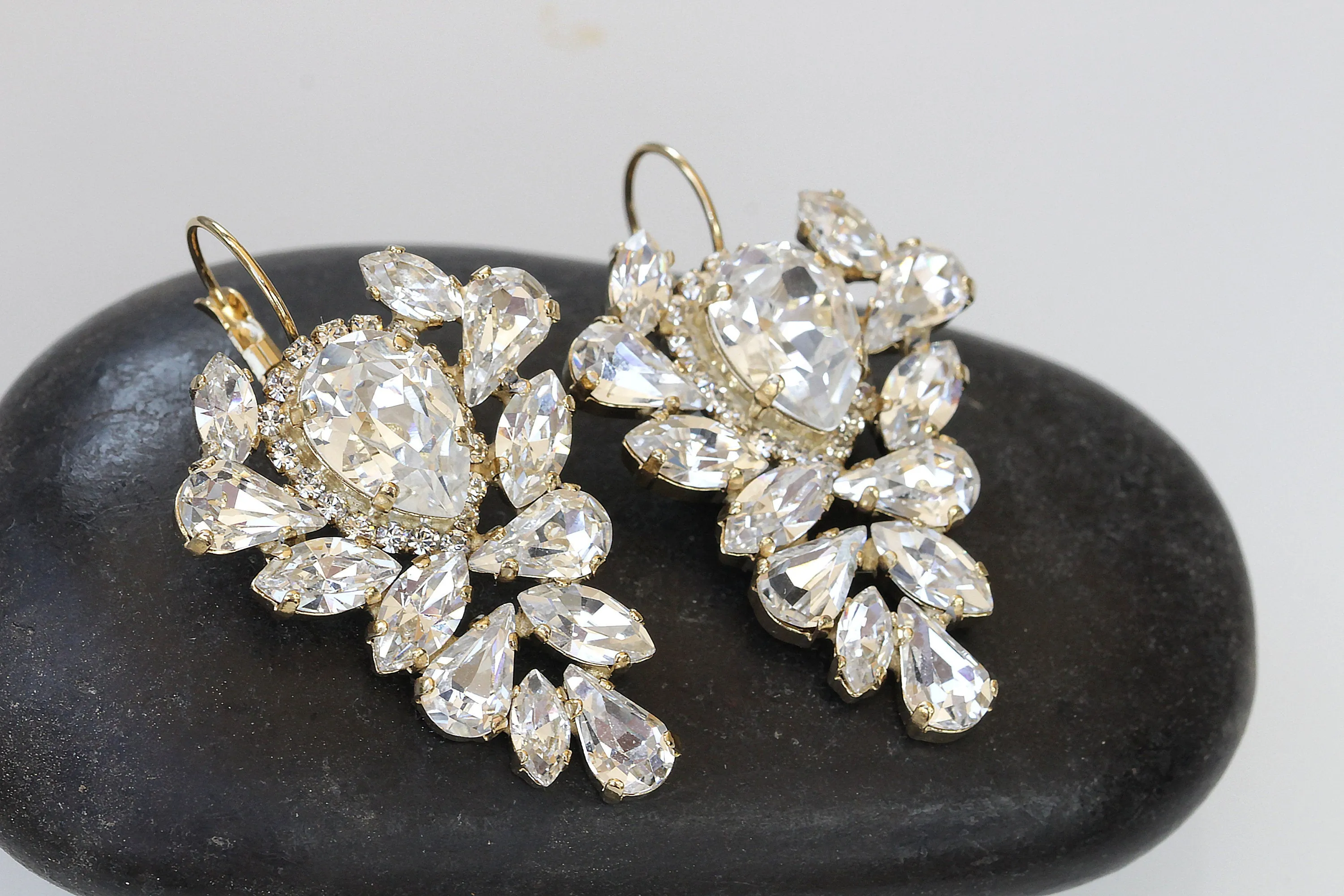 Bridal  Cluster Earrings