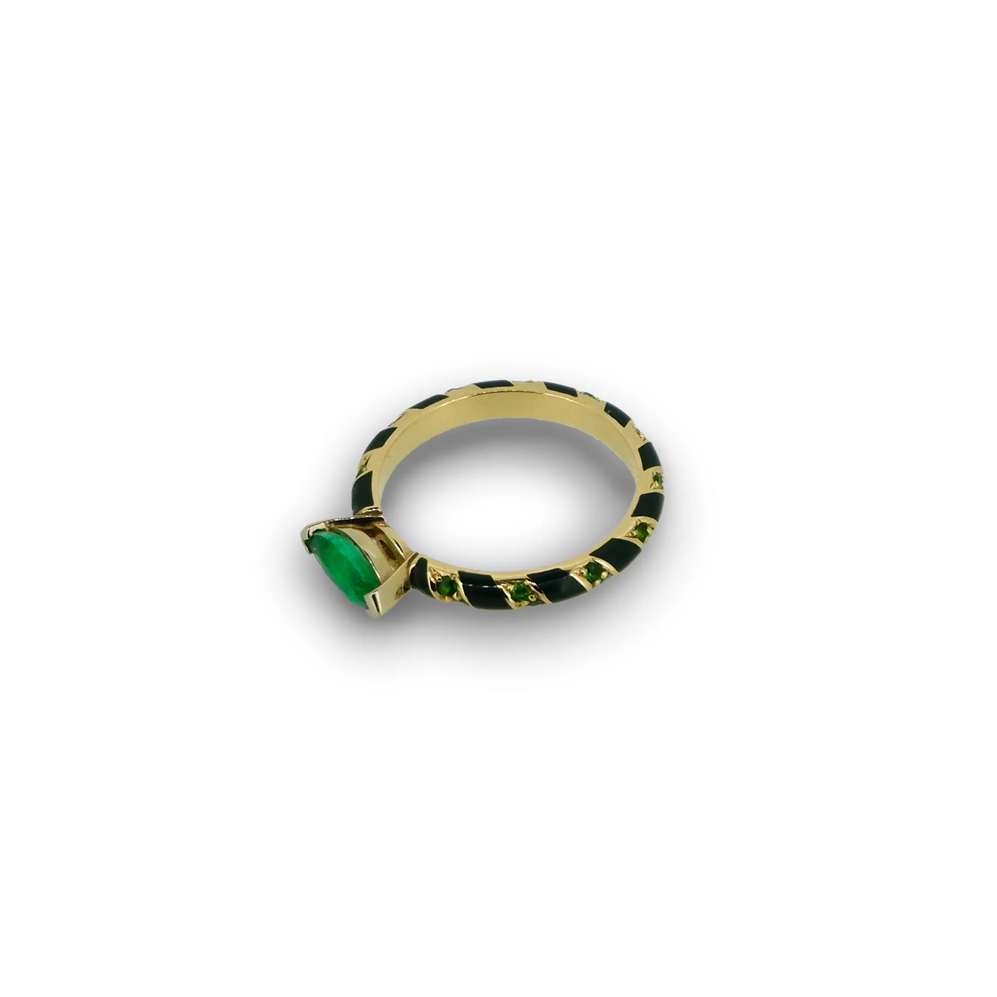 Candy Pave Emerald Engagement Ring