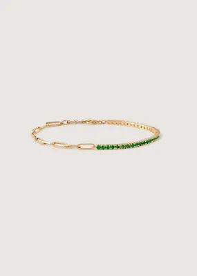 Coco Round Tennis Link Bracelet Emerald