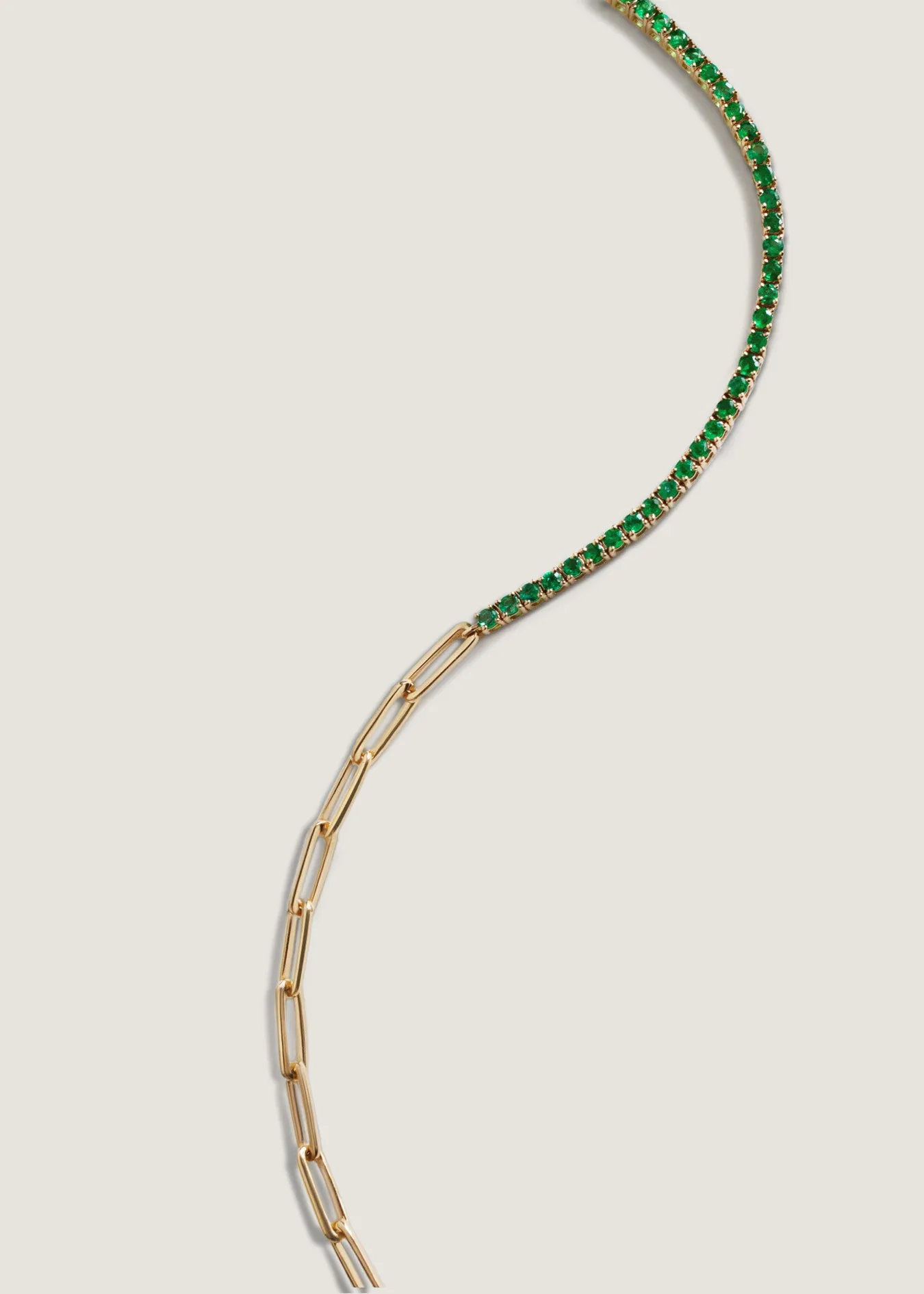 Coco Round Tennis Link Bracelet Emerald