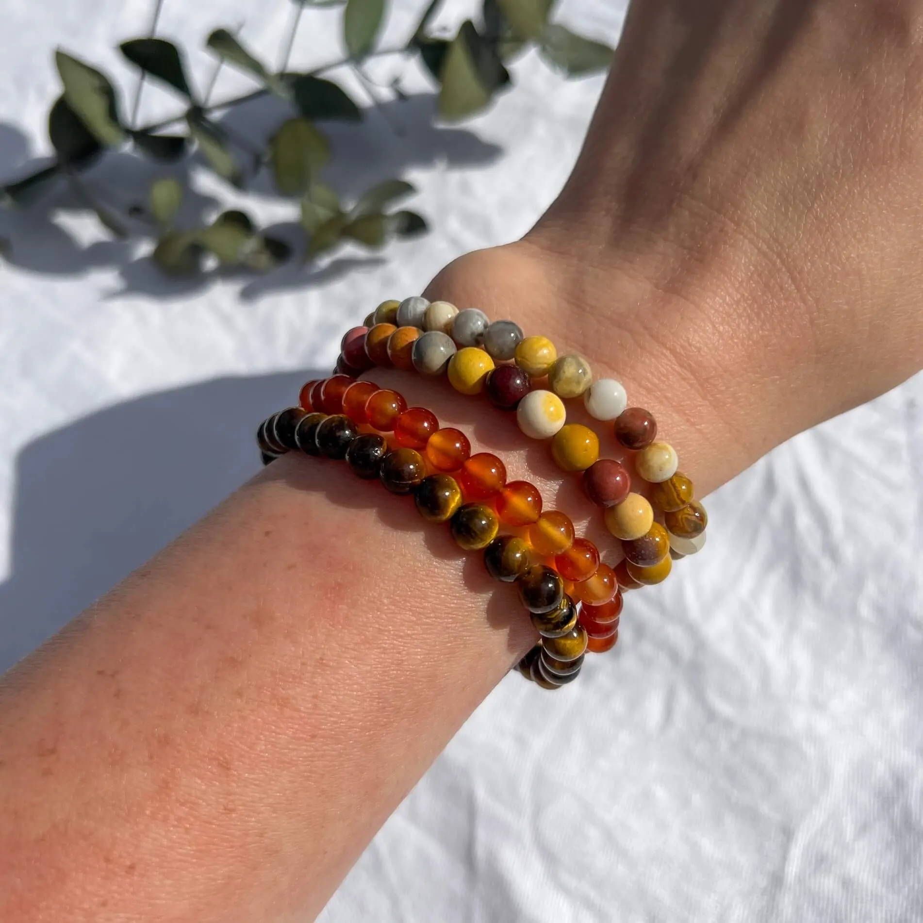Crystal Bead Bracelet - Carnelian