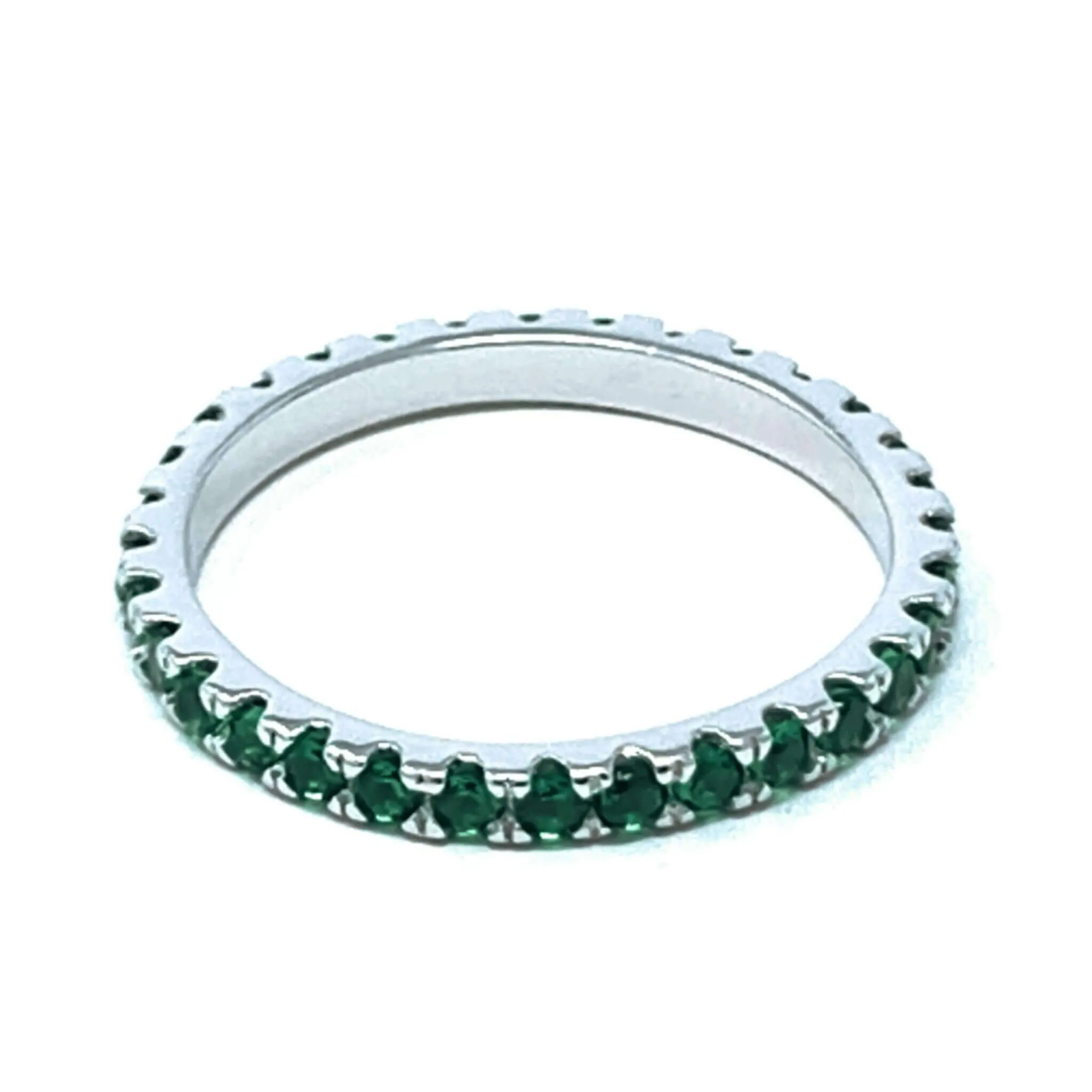 Cubic Zirconia Green Emerald Eternity Band