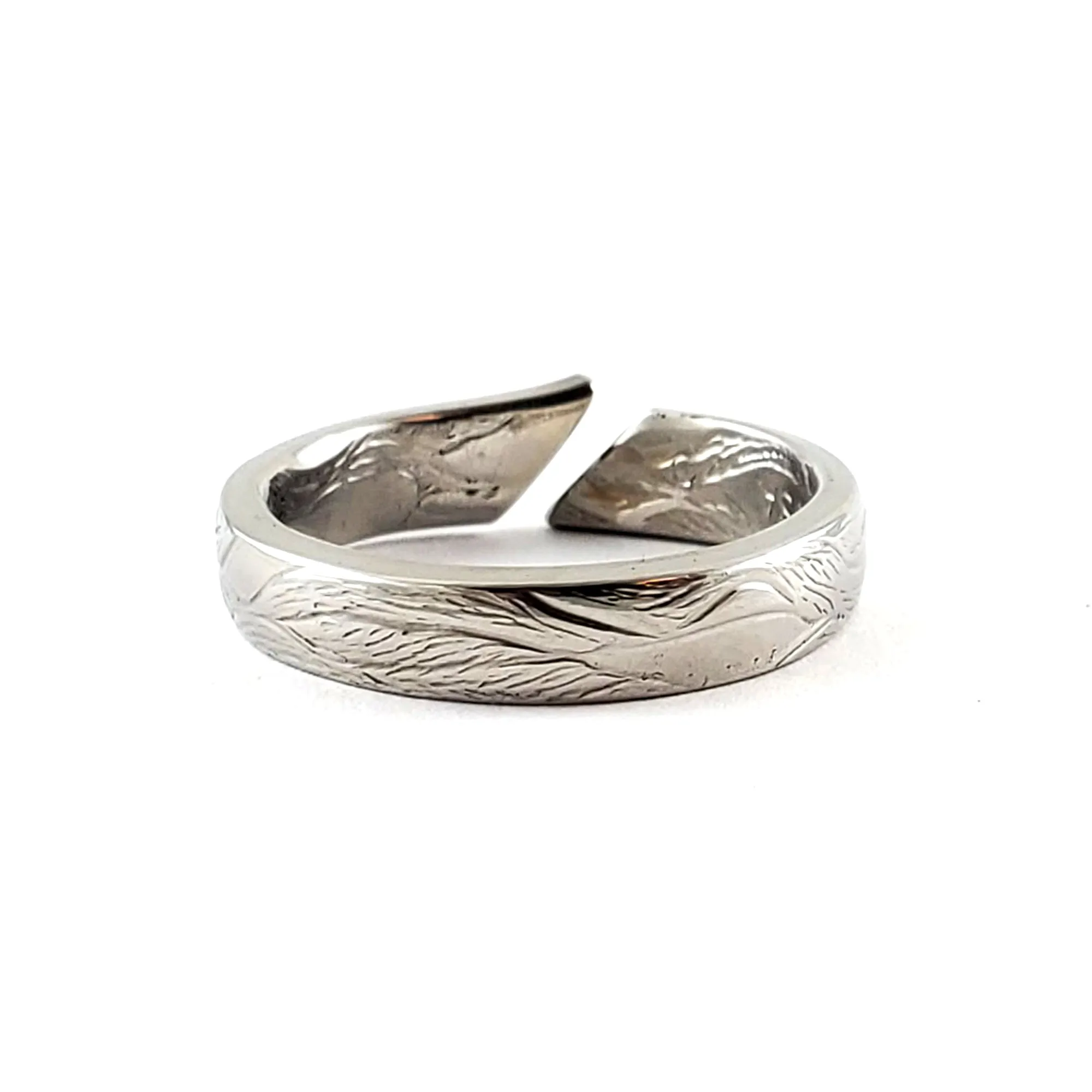 Earth Open Shank Stainless Steel Spoon Ring