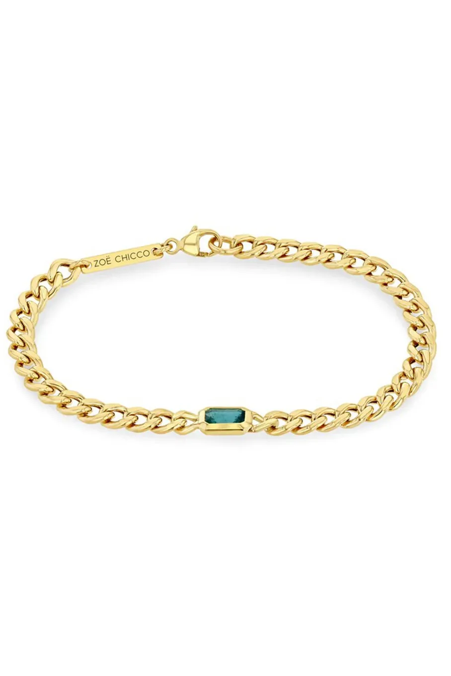 Emerald Curb Chain Bracelet - Medium