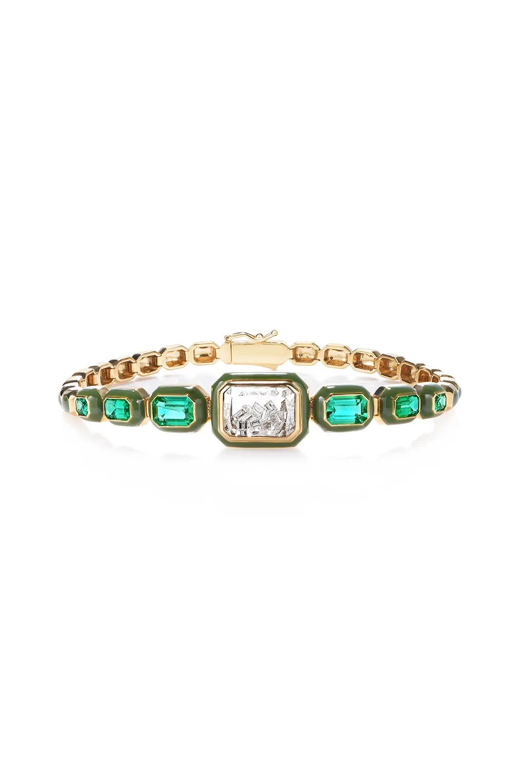Emerald Enamel Tennis Bracelet