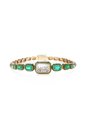 Emerald Enamel Tennis Bracelet