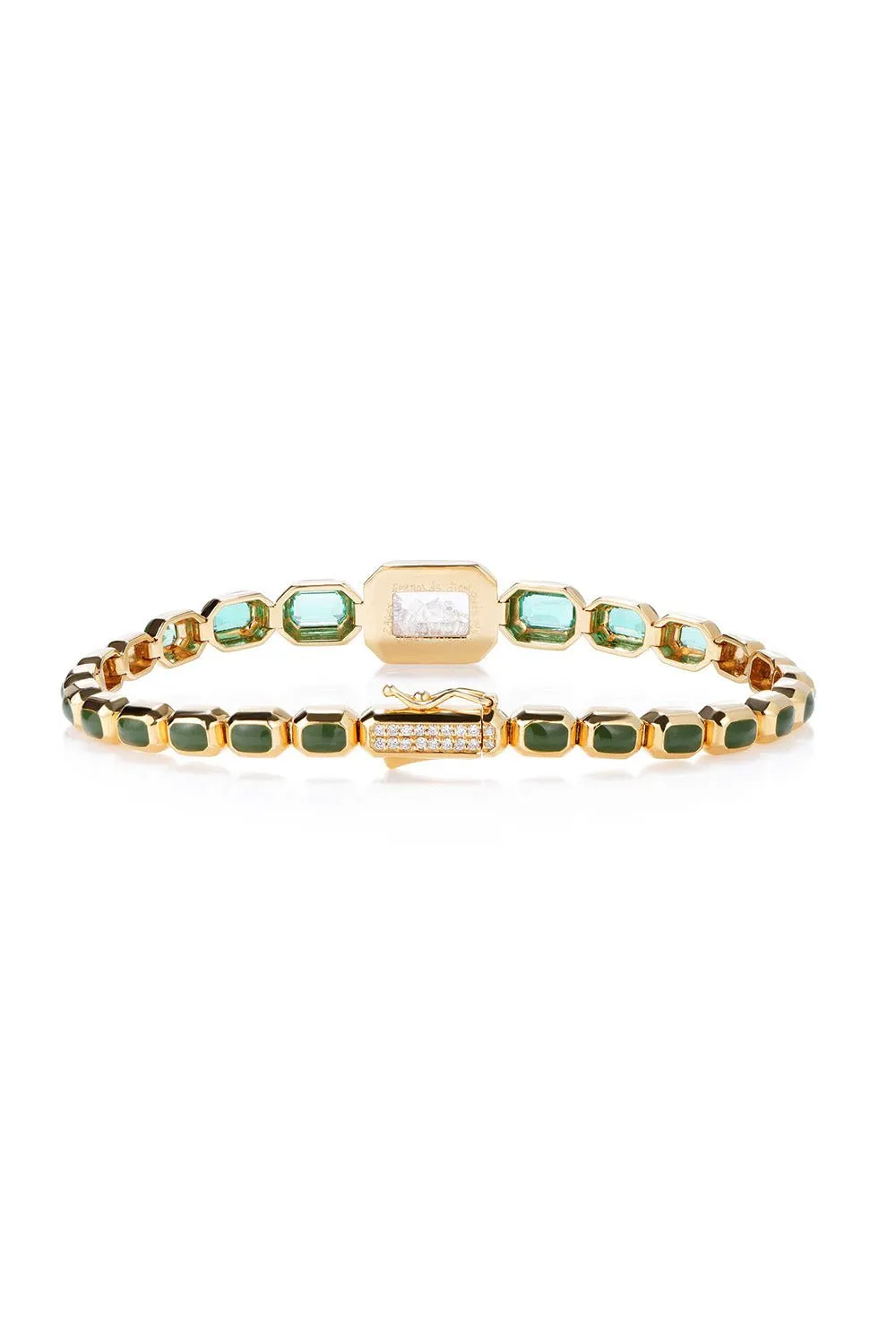 Emerald Enamel Tennis Bracelet