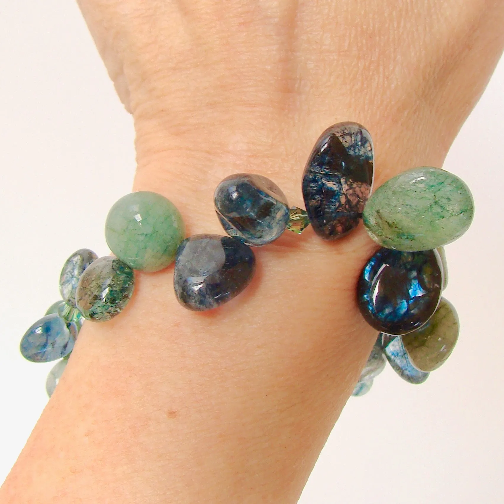 Enchanted: Blue and Green Gemstone Bracelet
