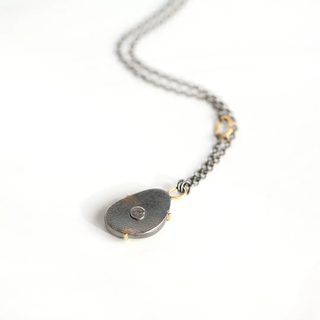 Green Turquoise Necklace in 18k Gold and Silver - LING LING Necklace