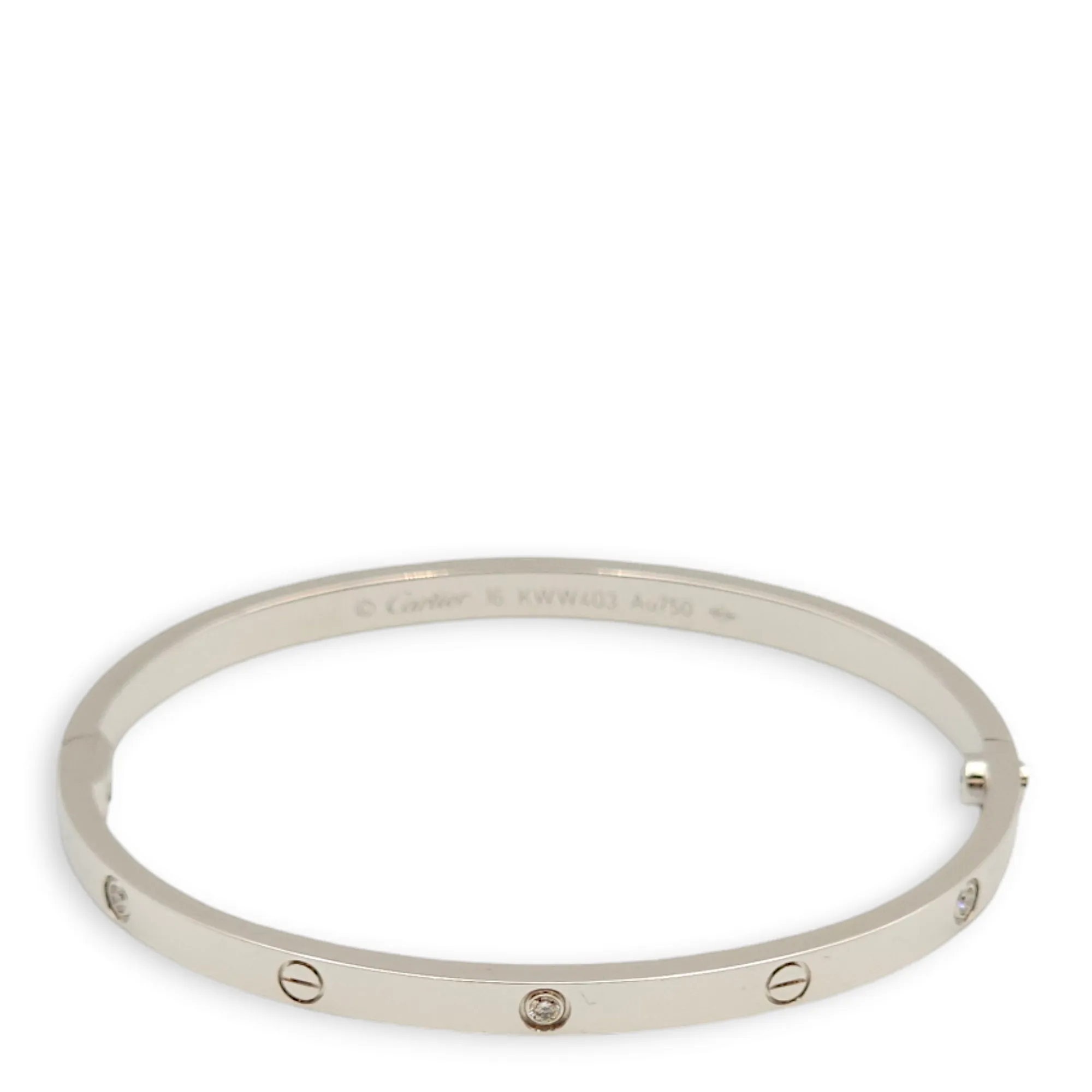 Love 16, 6 Diamonds Bracelet in White Gold