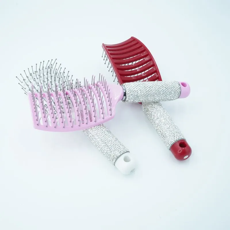 Luxury Rhinestone Comb Portable Travel Massage Hair Comb Detangling Hairbrush Hairdressing Styling Beauty Tool Bling Diamond
