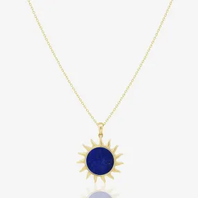 Lynor Sun Necklace in Lapis Lazuli