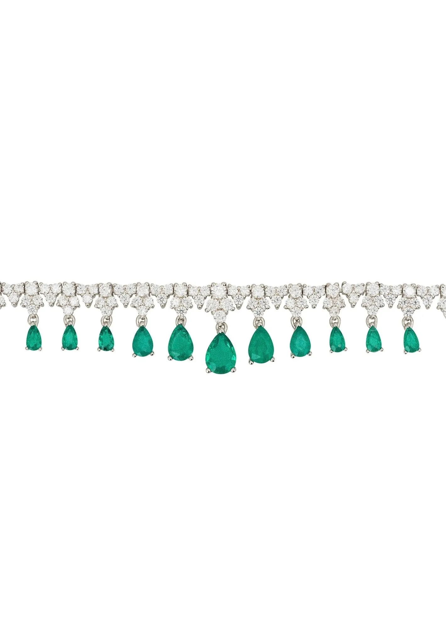 Monroe Gemstone Tennis Bracelet Colombian Emerald Silver
