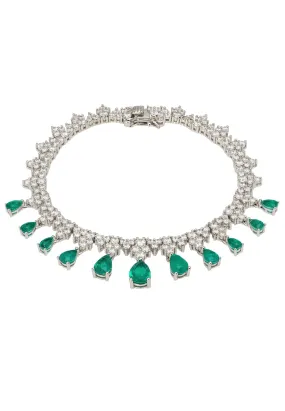 Monroe Gemstone Tennis Bracelet Colombian Emerald Silver