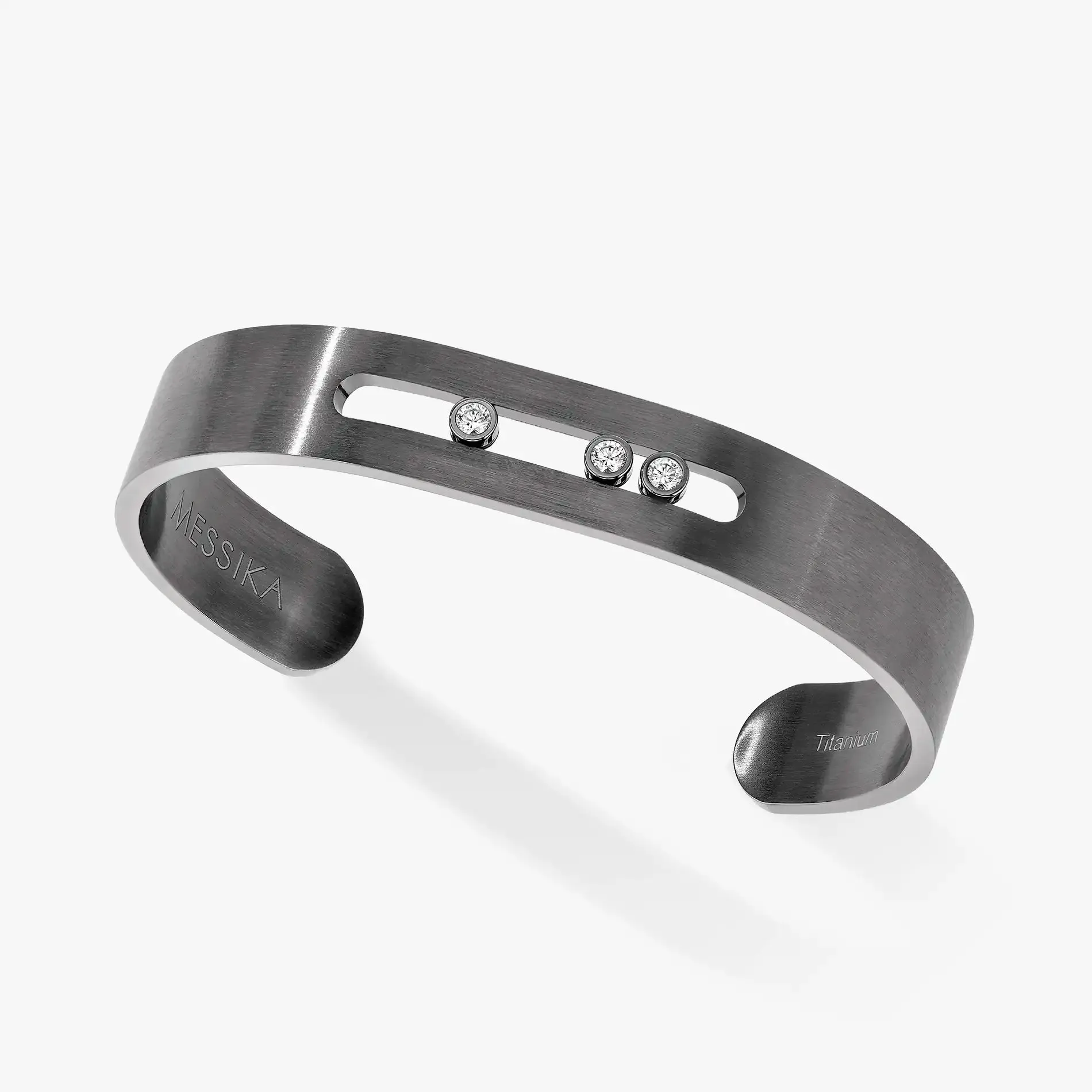 Move Titanium Graphite Bangle with Diamonds