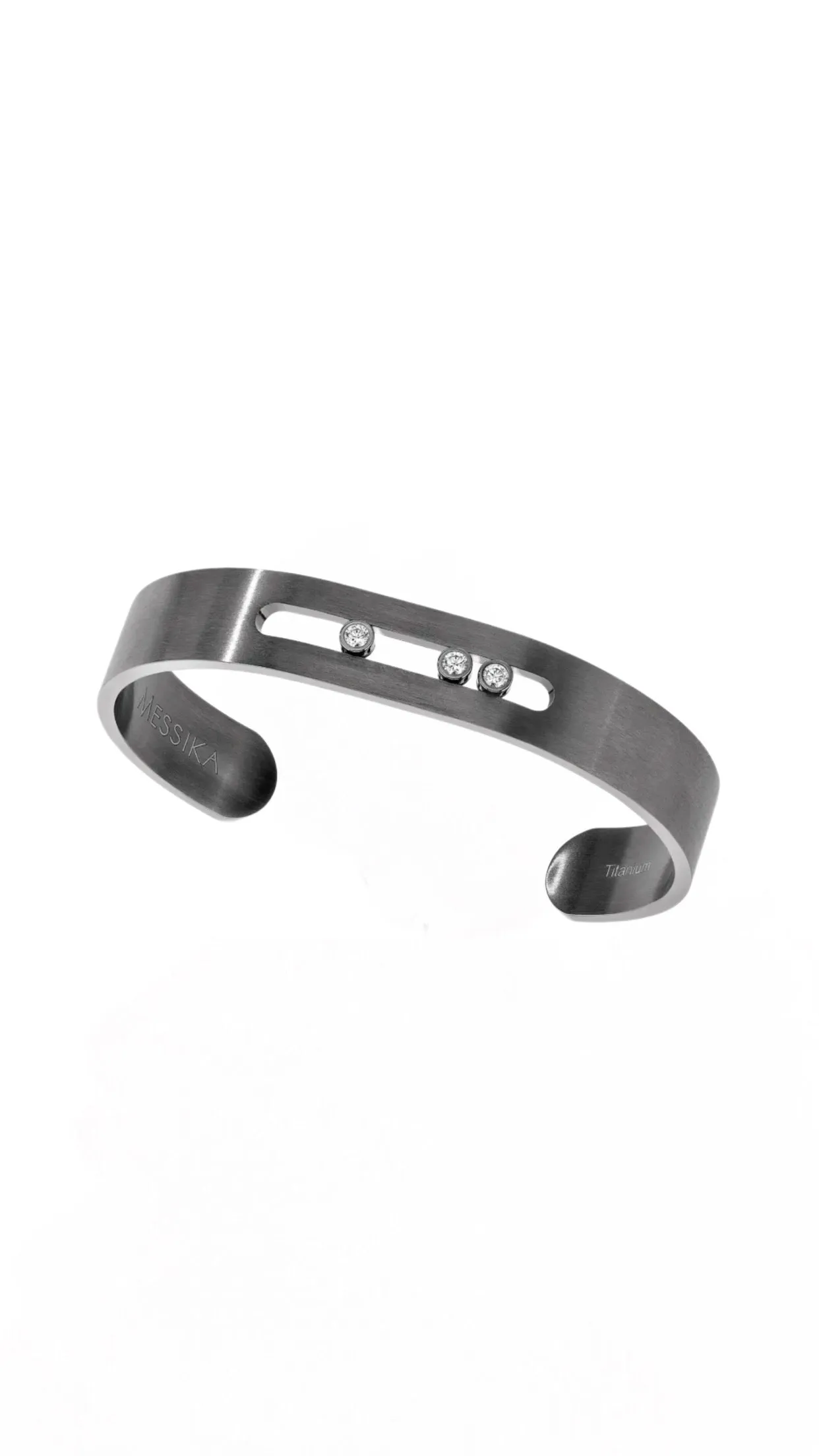 Move Titanium Graphite Bangle with Diamonds