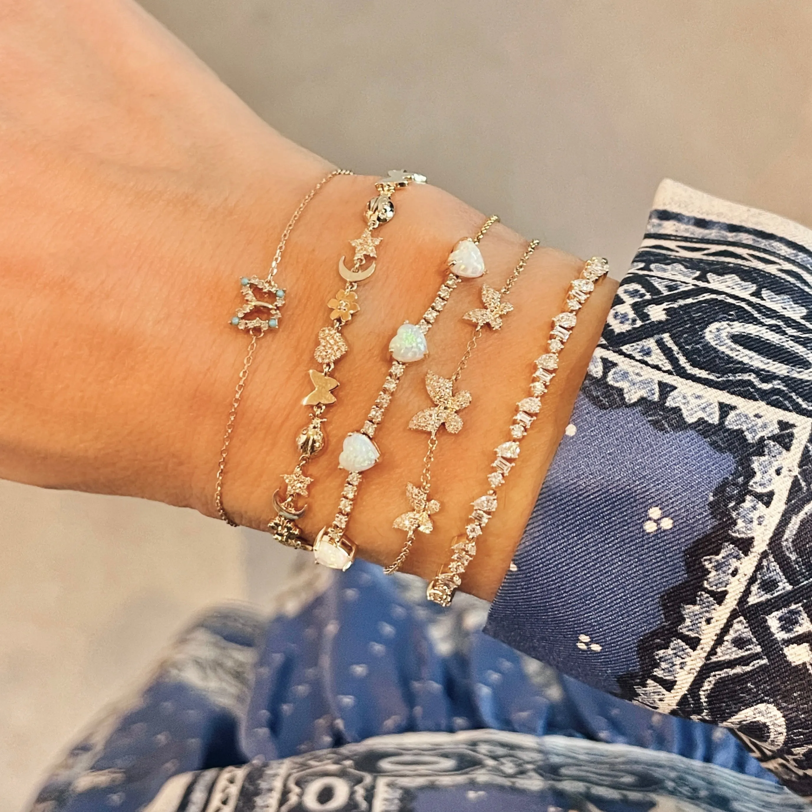 Multi Diamond Shapes Bracelet