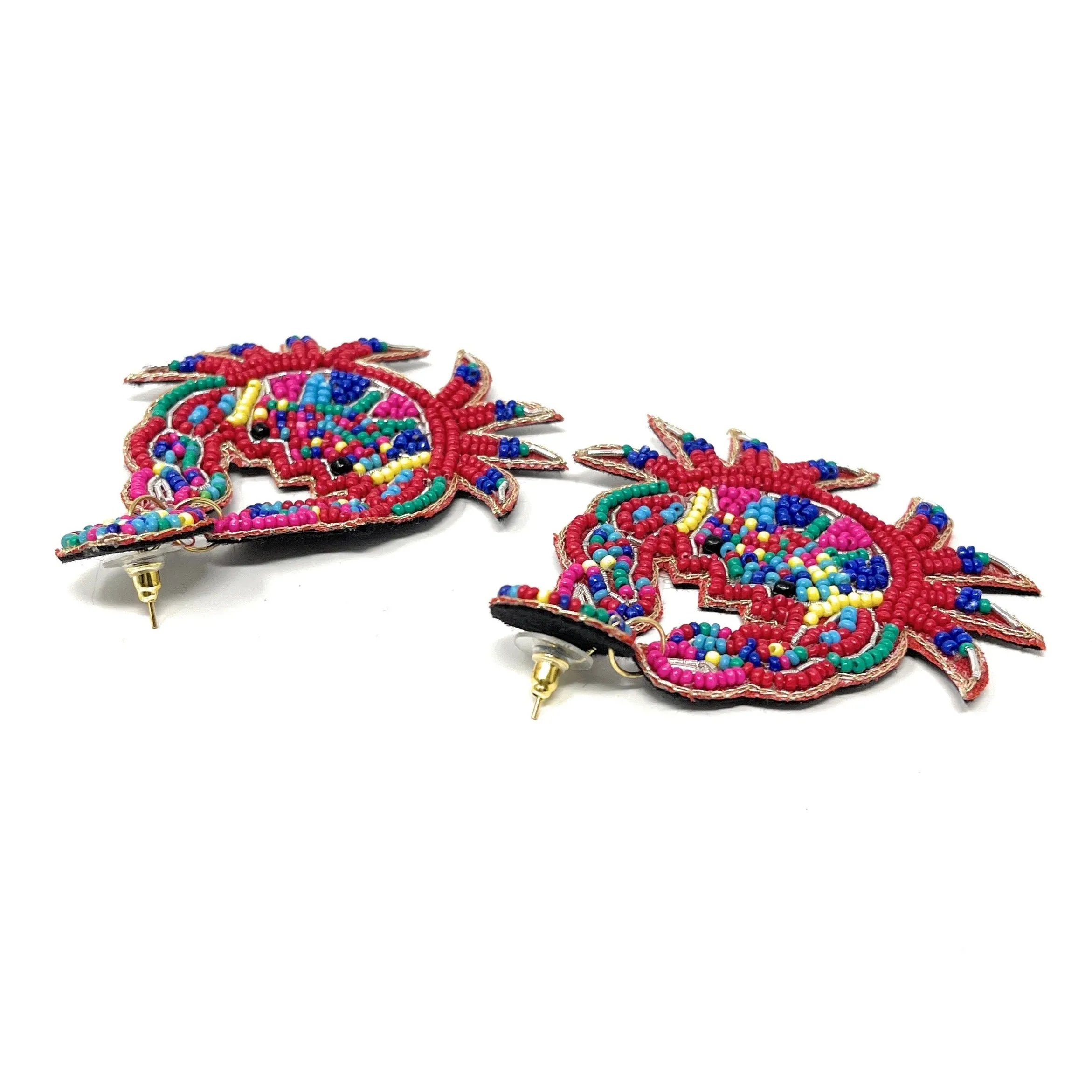 Multicolor Crab Beaded Earrings