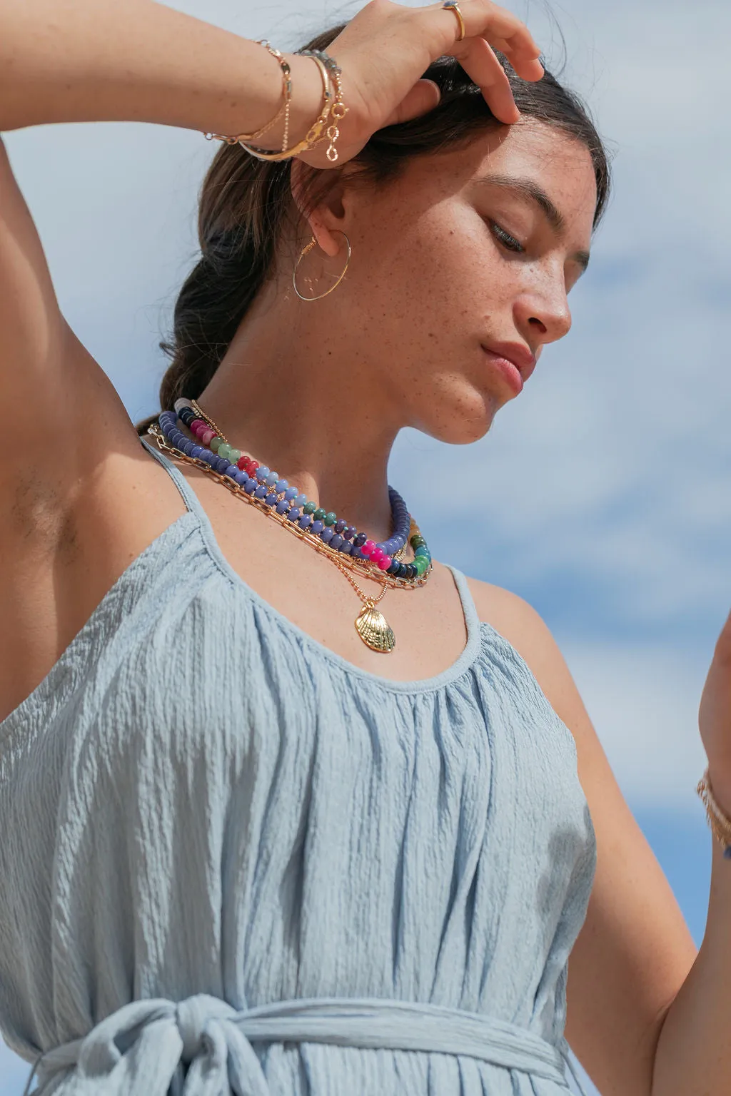 One of a Kind Rainbow Gemstone Necklace - Leilani