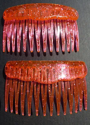 Pair of Very Sparkly Very Bright 1980s Haircombs - Choice of 5 colours