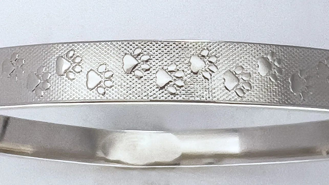 Paws Silver Bangle