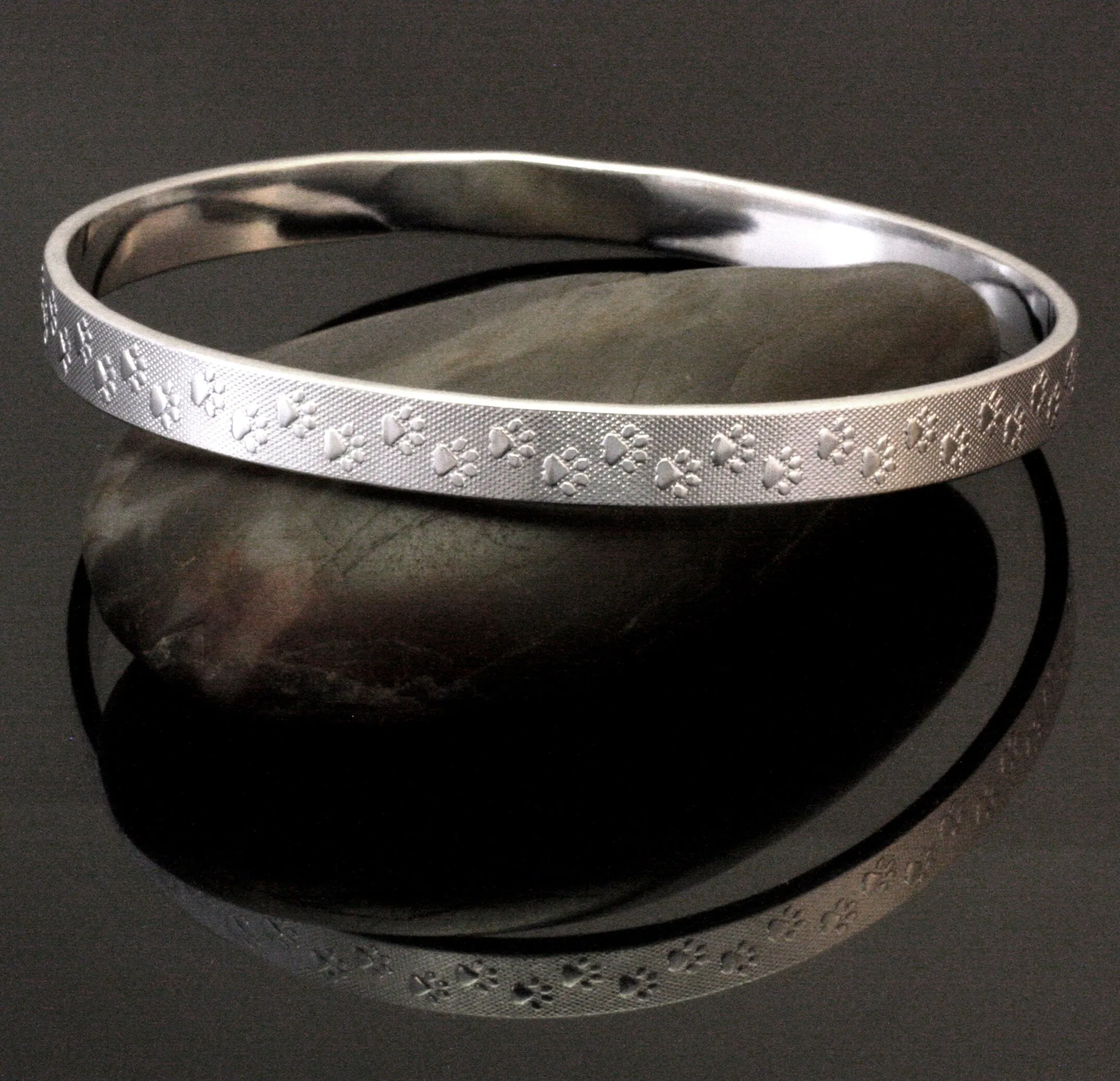 Paws Silver Bangle