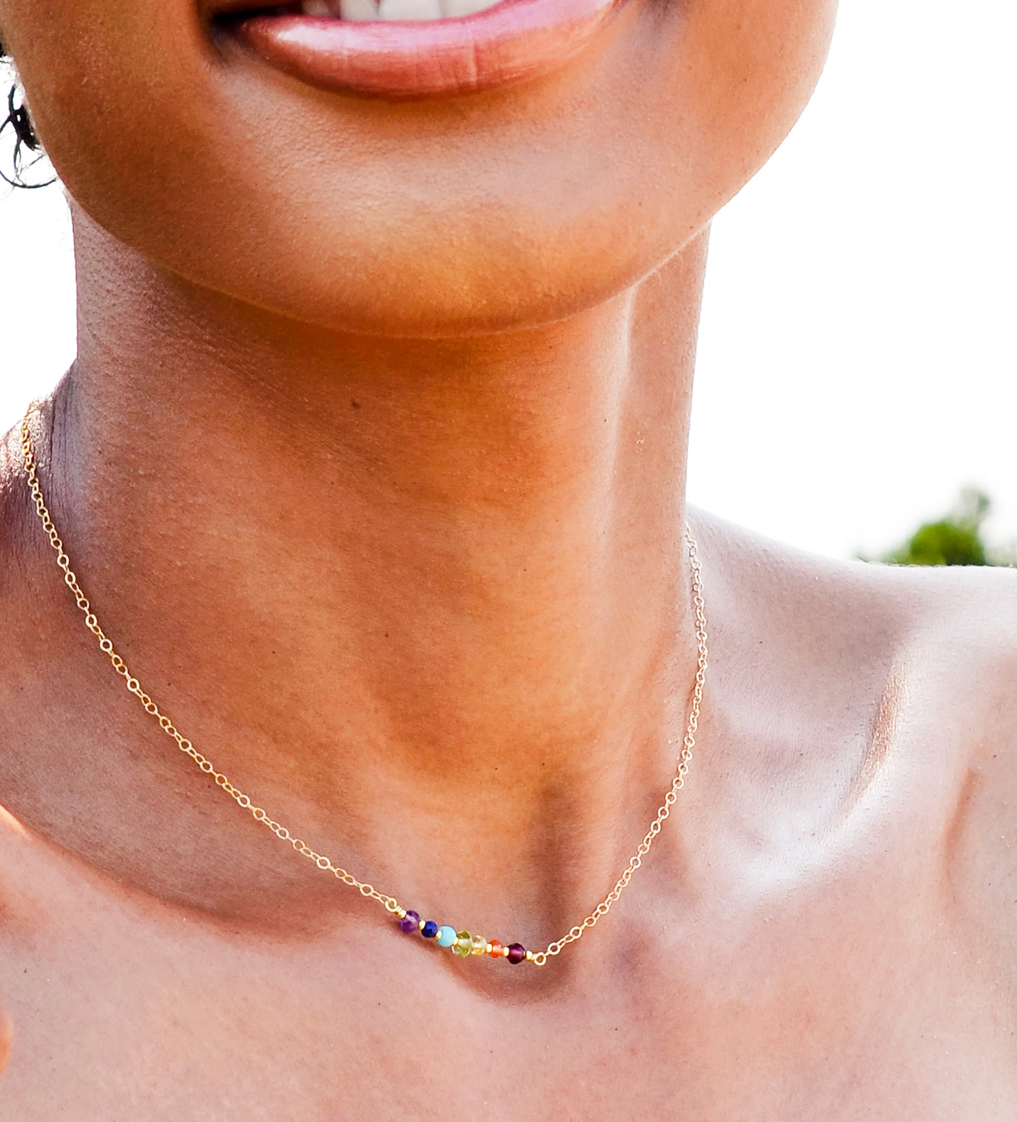 Rainbow Crystal Chakra Necklace