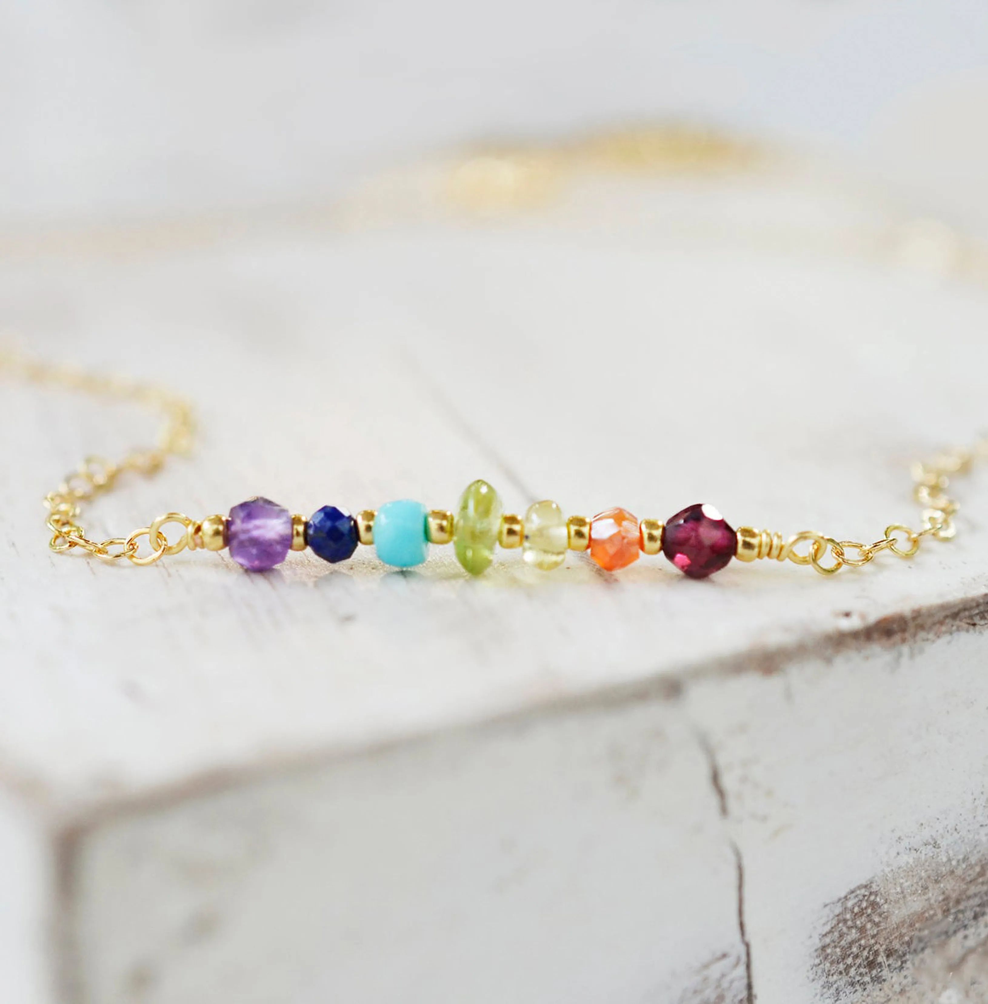Rainbow Crystal Chakra Necklace