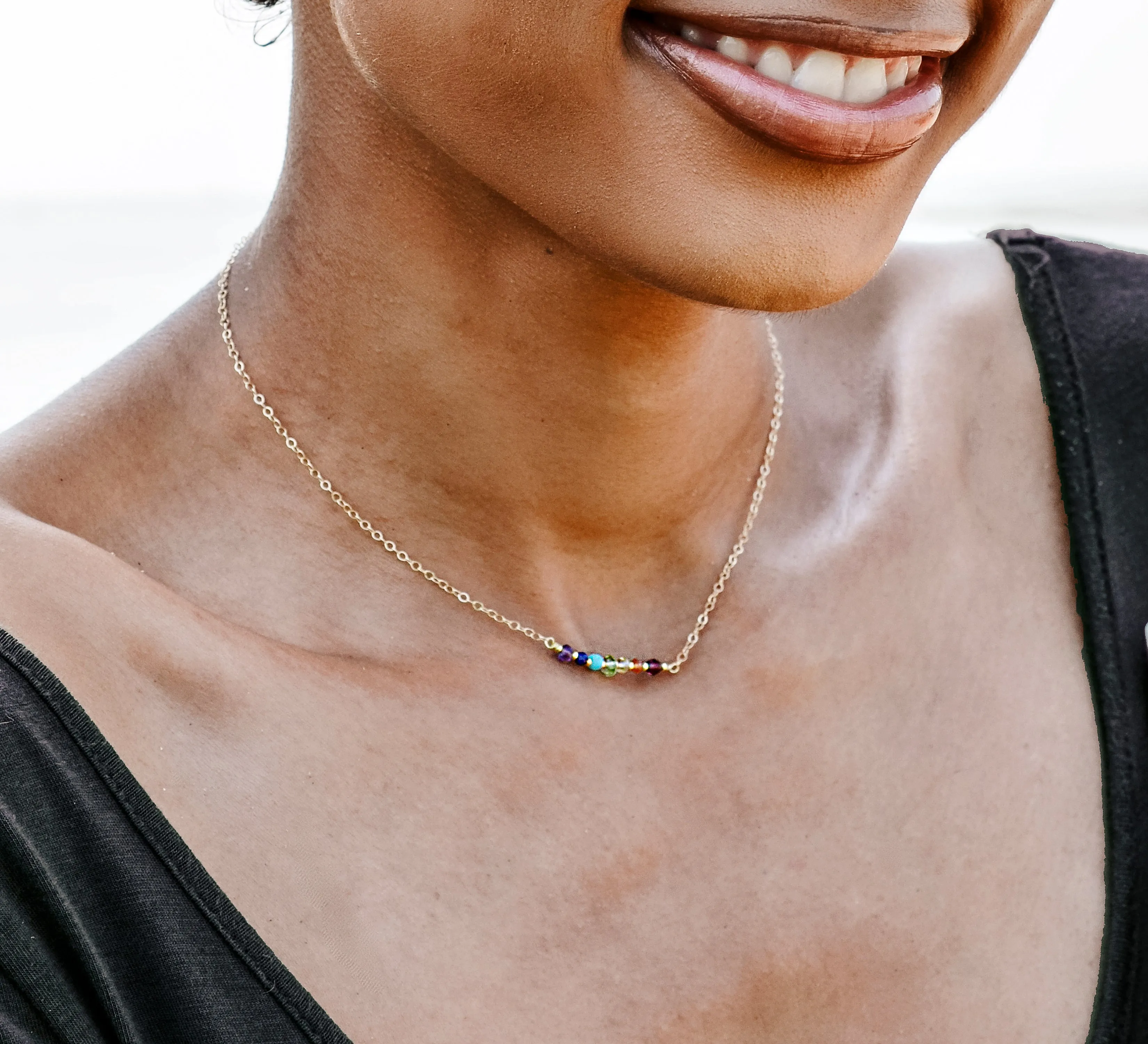 Rainbow Crystal Chakra Necklace