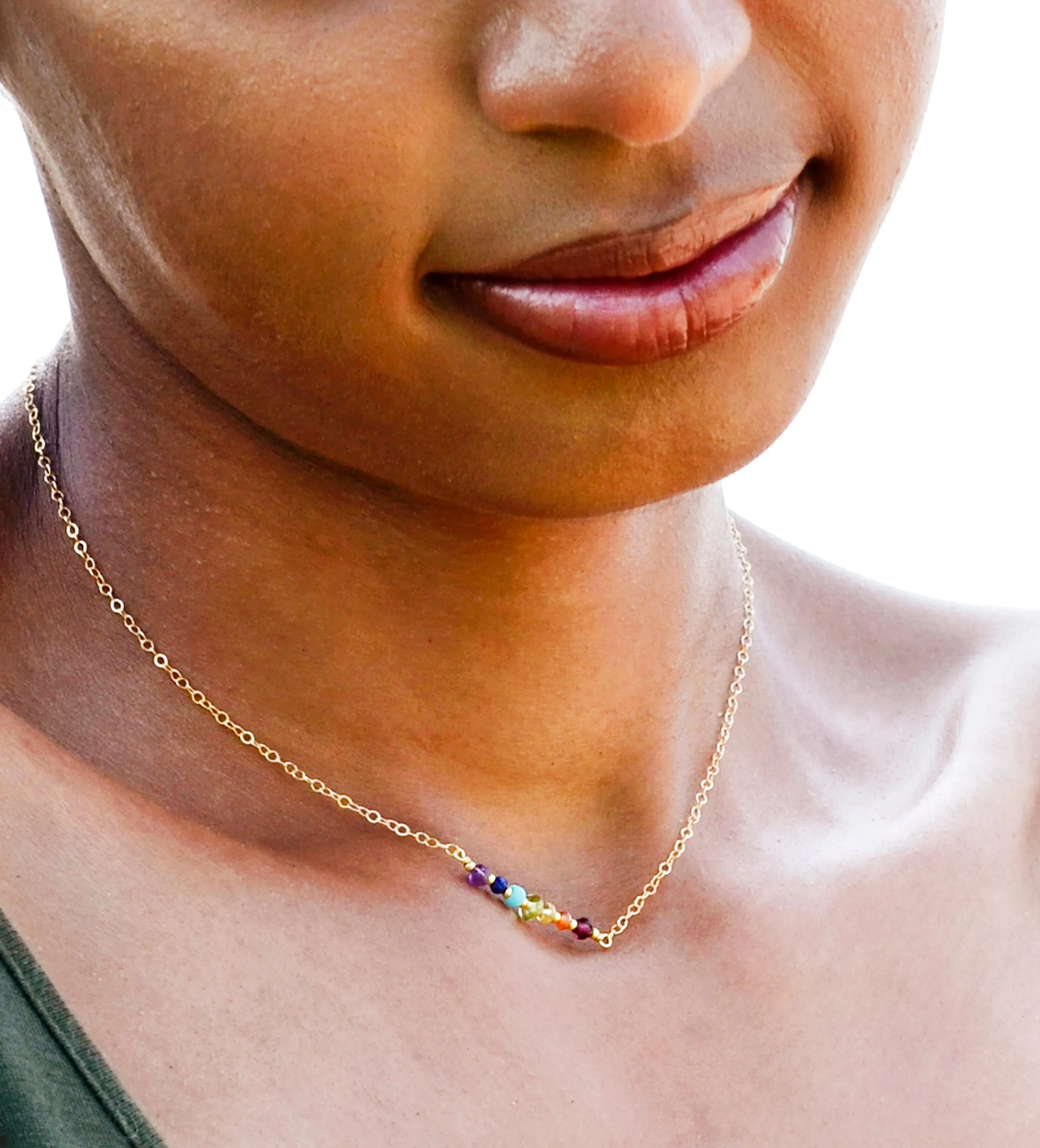 Rainbow Crystal Chakra Necklace