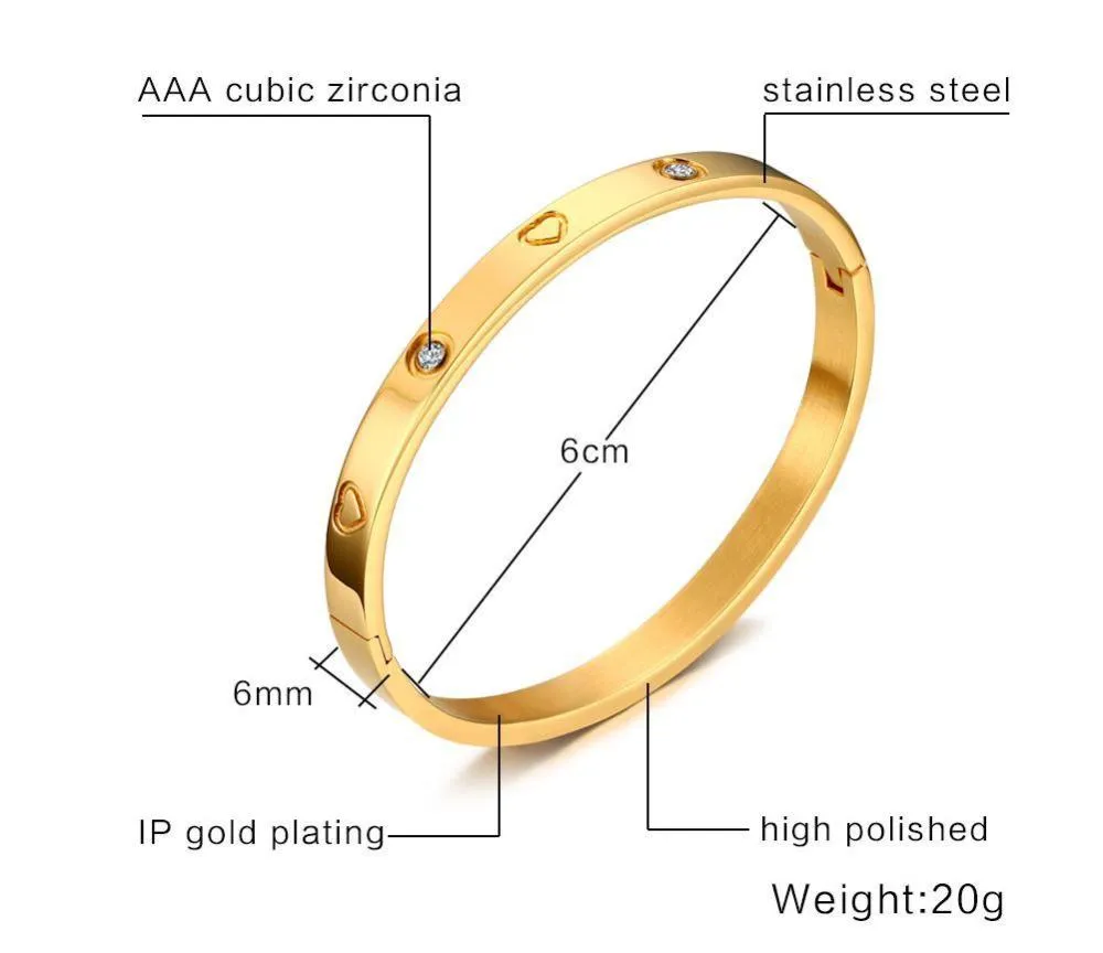 Rhinestone Studded Friendship Heart Bangle