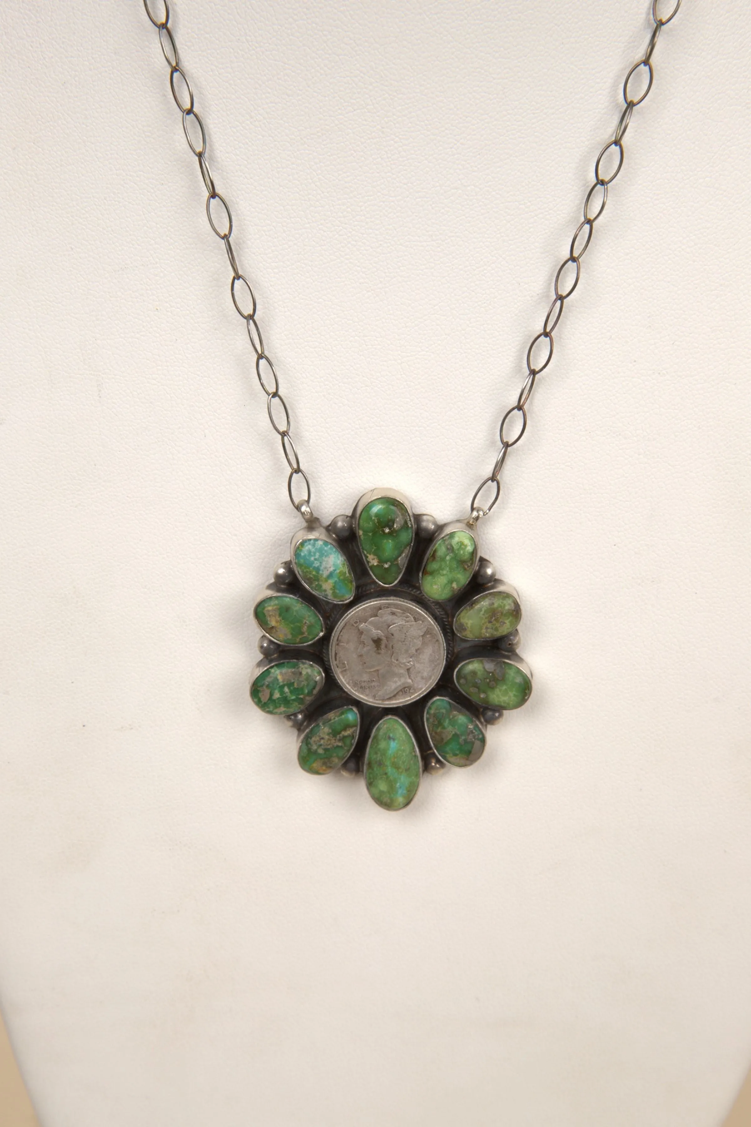 Sonoran Gold Turquoise Silver Coin Necklace