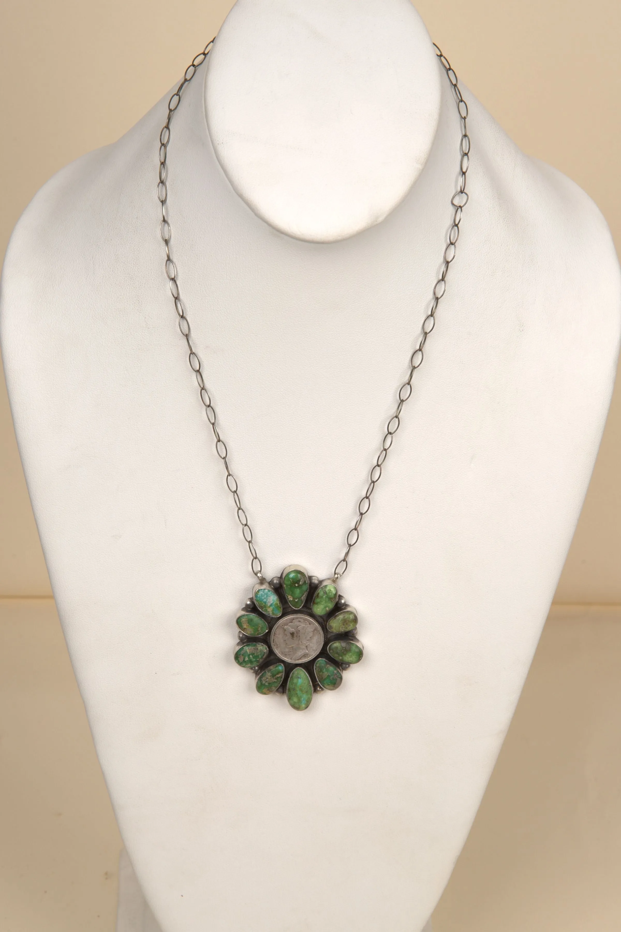 Sonoran Gold Turquoise Silver Coin Necklace