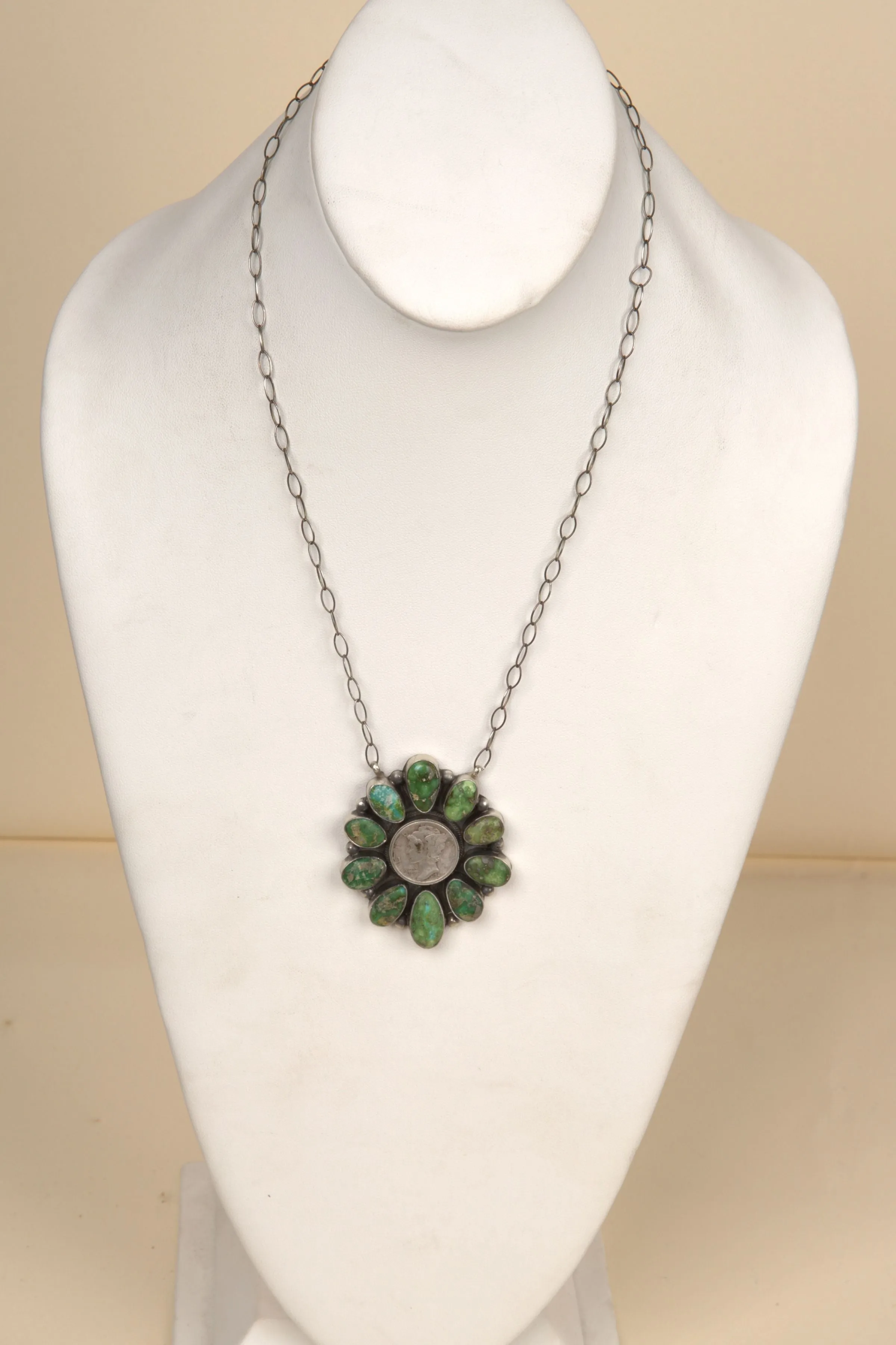 Sonoran Gold Turquoise Silver Coin Necklace