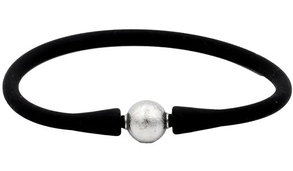 Sterling Silver Gemstone Rubber Bracelet