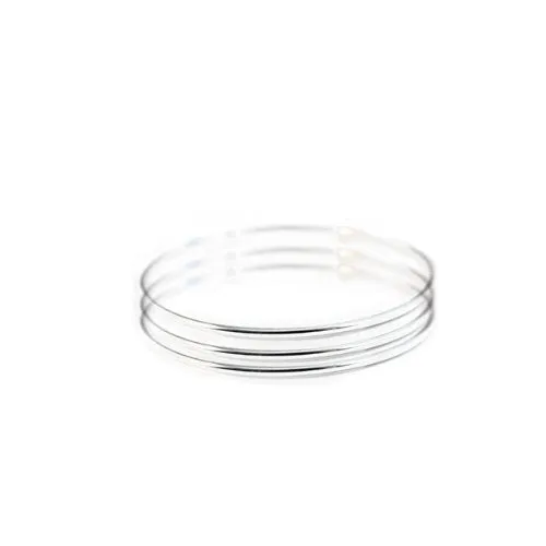 Sterling Silver Skinny Bangle Bracelet Set of 3