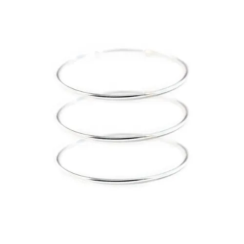 Sterling Silver Skinny Bangle Bracelet Set of 3