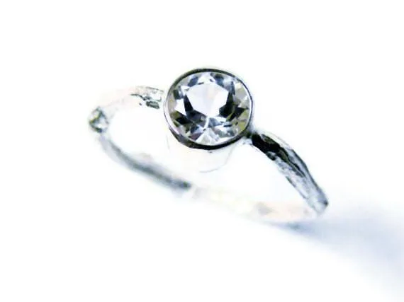 Sterling silver Tree Branch Engagement Ring • Nature-inspired twig ring
