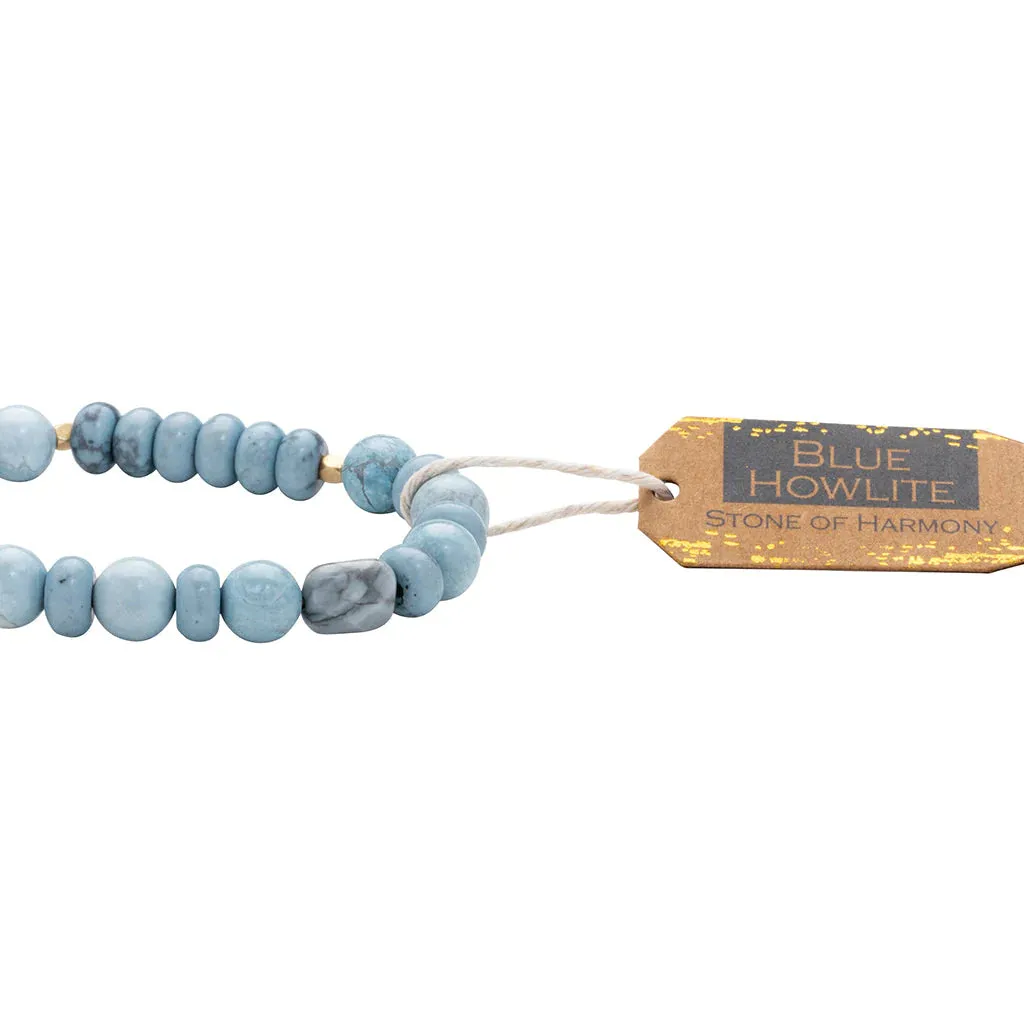 Stone Stacking Bracelet - Blue Howlite